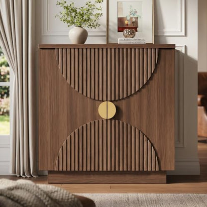 31.5" Sideboard Buffet Cabinet with Arched Slatted Doors, view 8
