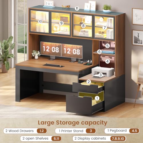 Home Office Desk with Hutch, view 4