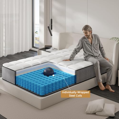 Luxury Twin Mattress, 8 Inch Hybrid Twin Size Mattress in a Box,Back Relief, view 4
