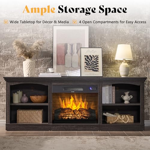 70" Fireplace TV Stand for TVs up to 80" One-Box Delivery, view 6