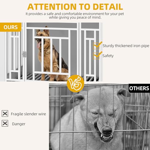 76" Double Dog Crate Furniture for 2 Large Medium Dogs Chew-Resistant, view 8