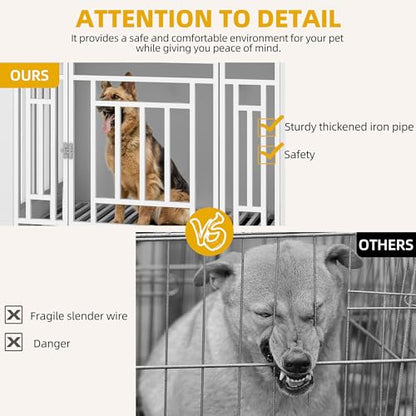 76" Double Dog Crate Furniture for 2 Large Medium Dogs Chew-Resistant, view 8