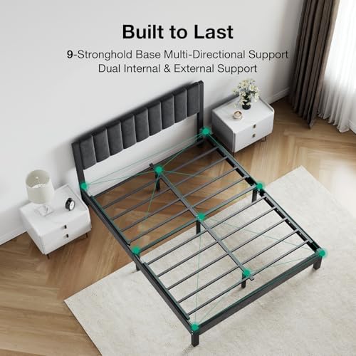 Full Bed Frame with Piano Keys Headboard and Footboard, view 6
