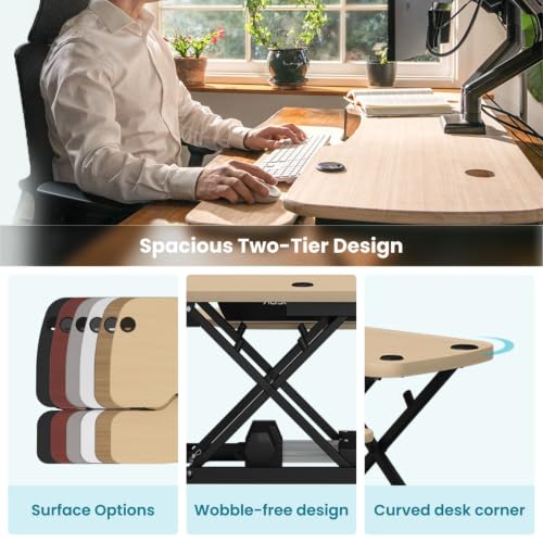 PowerPro 40 Inch Electric Standing Desk Converter – Push-Button Height, view 5