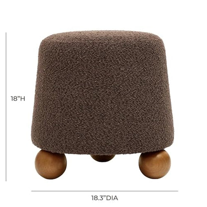 Tov Furniture Jaine Upholstered Stool (Chocolate Brown)