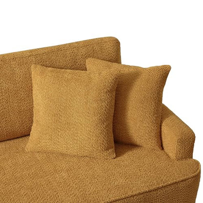 72" Indoor Chaise Lounge Chair with Ottoman, Upholstered Boucle Long Chaise, view 4