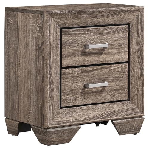 Coaster Home Furnishings Kauffman Transitional 4-Piece Bedroom Set Queen Size Panel Bed Frame 54-inch Headboard Washed Taupe 204191Q-S4