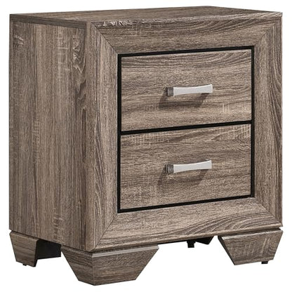 Coaster Home Furnishings Kauffman Transitional 4-Piece Bedroom Set Queen Size Panel Bed Frame 54-inch Headboard Washed Taupe 204191Q-S4