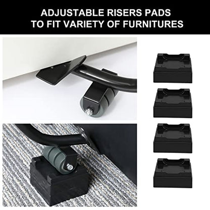 Furniture Moving Set for Hard Floor Surfaces, Move Heavy Furniture Quickly & Easily,(1 Lifter Tool & 4 Heightening Block)