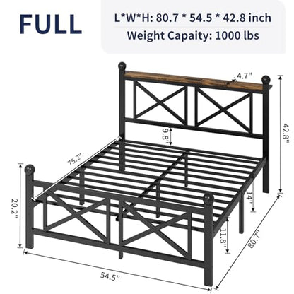 DynJest Full Size Black Heavy Duty Bed Frame with LED Lights, view 3
