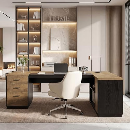 86.6-Inch L-Shaped Executive Desk, view 4