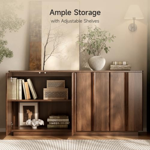61" Sideboard Buffet Cabinet with Storage Walnut, view 4
