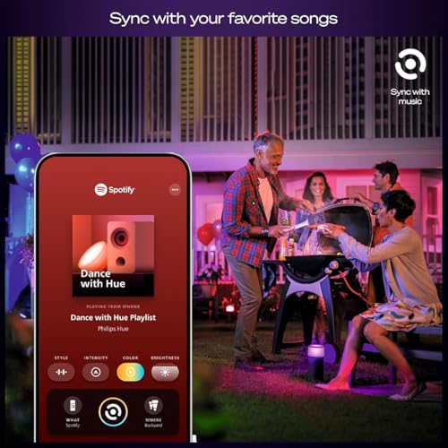 Philips Hue Festavia 150ft Permanent Outdoor String Lights, 80 Dimmable Lights, 55 Lumens Each, Weatherproof, Water-Resistant, White Wire, Color Ambience, Bridge Required