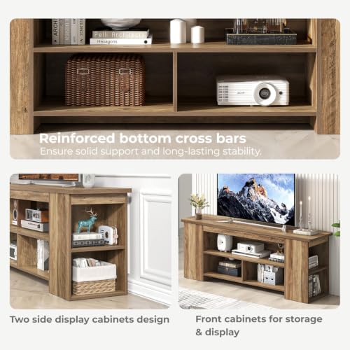 Rustic Oak Wooden TV Stand for Televisions up to 60 Inch, view 6