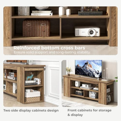 Rustic Oak Wooden TV Stand for Televisions up to 60 Inch, view 6