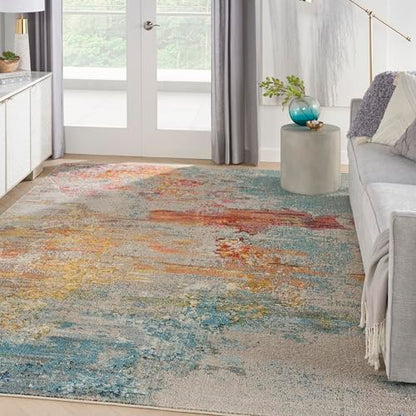 Home Celestial Sealife 7'10" x 10'6" Area Rug - Easy Clean, Non Shedding, Bed Room, Living Room, Dining Room, Kitchen (8' x 11')