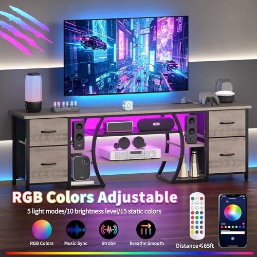 LED TV Stand for 65, 70, 80 Inch TV, view 5