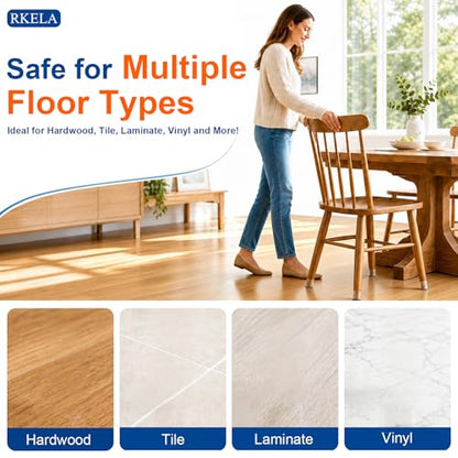 Chair Leg Floor Protectors, 24 Pack Round Furniture Pads for Hardwood Floors, Silicone Chair Leg Caps with Felt Pads, Anti-Scratch Reduce Noise, Fit (1-5/16" to 2")