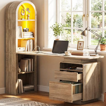 59" Computer Desk, Oak, view 3