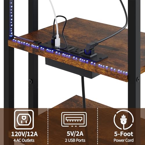 X-cosrack 16.5" Small 4-Tier AV Media Stand with Power Strips, view 7