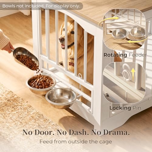 38 Inch Modern Farmhouse Dog Crate Furniture End Table, view 4