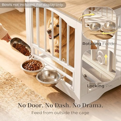 38 Inch Modern Farmhouse Dog Crate Furniture End Table, view 4