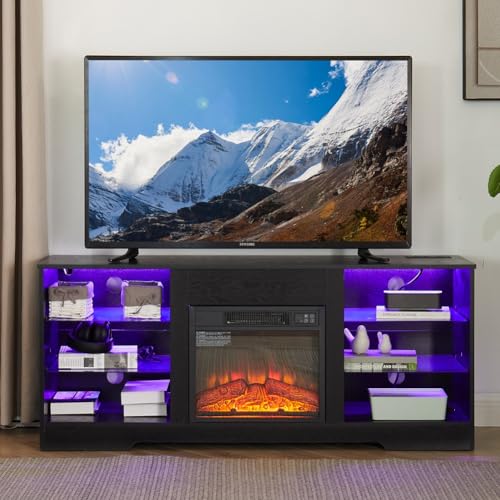 Fireplace TV Stand with 18" Fireplace, view 2