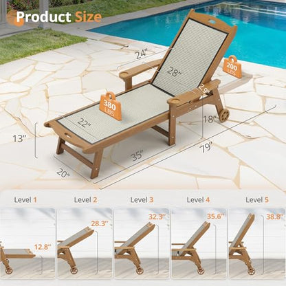 Chaise Lounge Chair, HDPS & HDPE Wicker Material, view 4