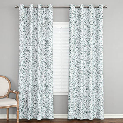 Willow Leaf 80% Blackout Curtains, 52 x 84, 2 Panels
