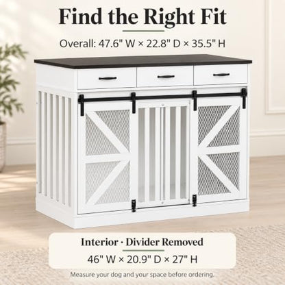 Furniture Dog Crate for Medium or 2 Small Dogs, Wooden Kennel, view 3