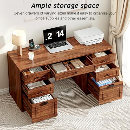 59" Home Office Desks, Executive Desk, view 4