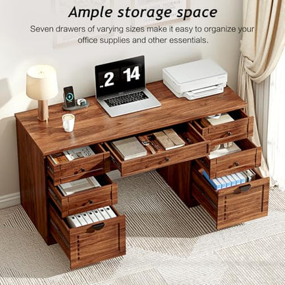 59" Home Office Desks, Executive Desk, view 4