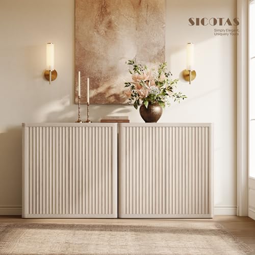 Buffet Cabinet with Storage 69.2" Sideboard Accent Modern Credenza with Doors, view 4
