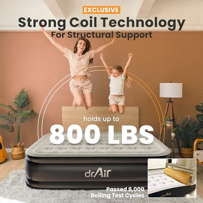 Queen Air Mattress with Built-in Pump, 18" Raised Blow Up Mattress, view 5