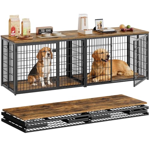 Foldable Dog Crate Furniture for 2 Dogs, view 2