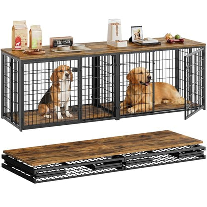 Foldable Dog Crate Furniture for 2 Dogs, view 2