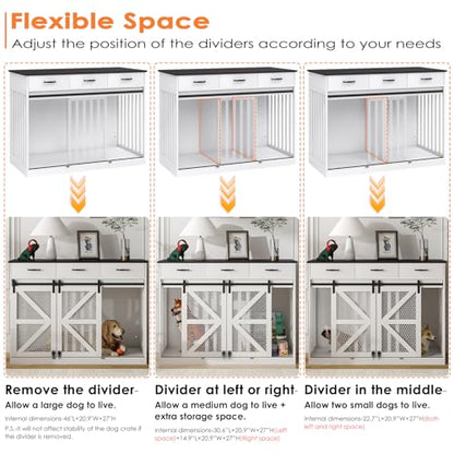 2-in-1 Farmhouse Dog Crate Furniture, view 4