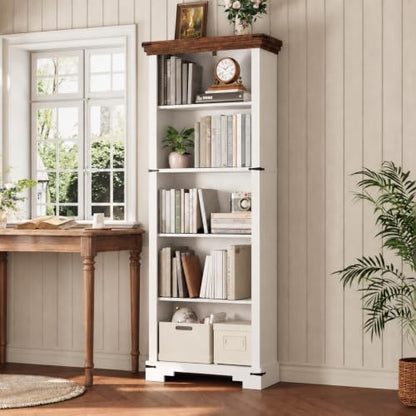 5-Tier Farmhouse Bookshelf, view 2