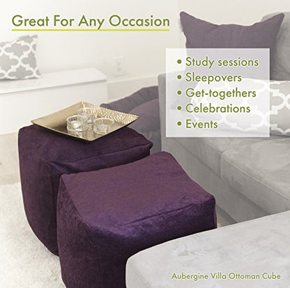 Goods Orange Villa Indoor Bean Bag Ottoman Pouf Cube 17" L x 17" W x 17" H