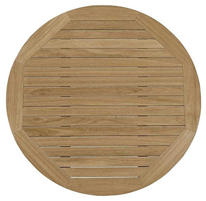 Marina Premium Grade A Teak Wood Outdoor Patio Round Coffee Table in Natural