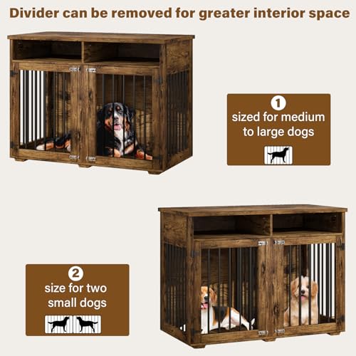 Furniture Dog Crate for Two Dogs, view 5