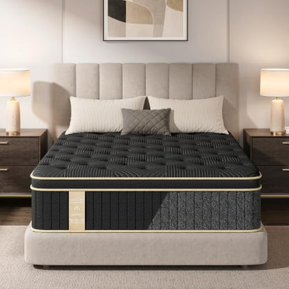Mattress Queen Size, 12 inch Queen Hybrid Mattress in a Box, Medium Firm, view 2