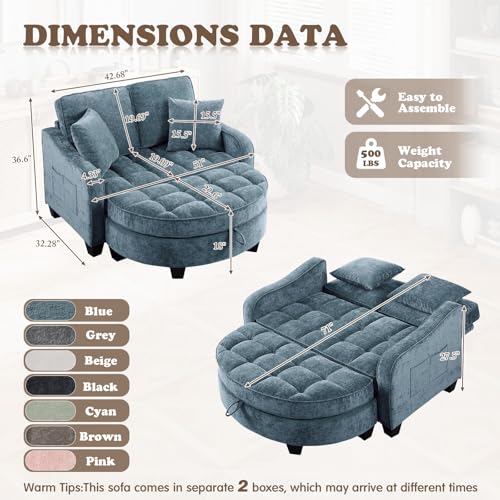Oversized Chaise Lounge Chair Indoor with Ottoman, view 3