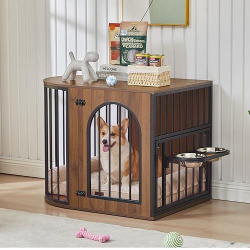 31.5'' Oval Dog Crate Furniture, Indoor Dog Kennel for Small/Medium Dogs, view 4