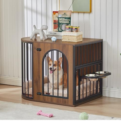 31.5'' Oval Dog Crate Furniture, Indoor Dog Kennel for Small/Medium Dogs, view 4