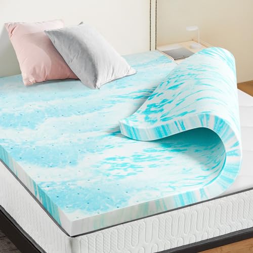 3 Inch Queen Cooling Gel Infused Memory Foam Mattress Topper Bed Pad, view 4