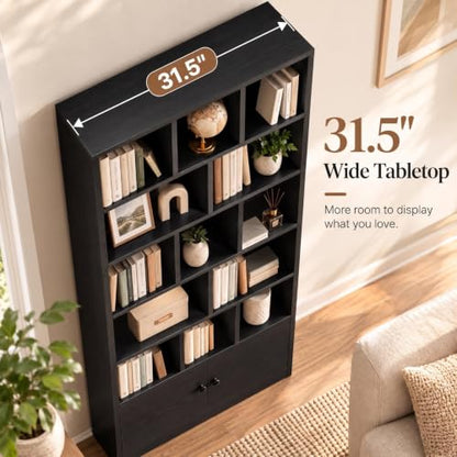 Bookcase with Doors and Open Shelves for Home Office and Living Room, view 7