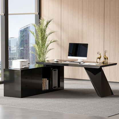 70.9" Modern L-Shape Executive Desk, view 2