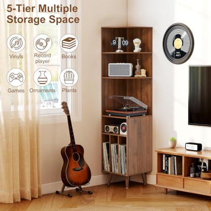 Corner Record Player Stand, 67'' Tall Turntable Stand Table, view 4