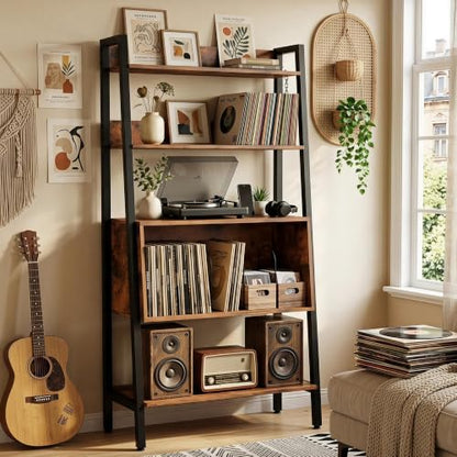 Record Player Stand, 5-Tier Turntable Stand with Charge Station, view 3
